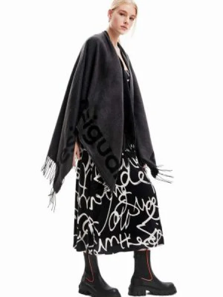 Poncho Desigual negru