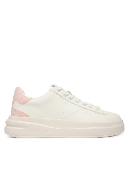 Sneakerși Guess din piele alb