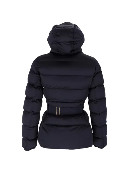 Cu centură geacă Elisabetta Franchi cu glugă albastru
