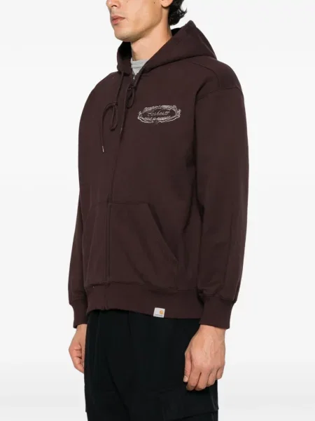Hanorac cu glugă Carhartt Wip cu imagine maro