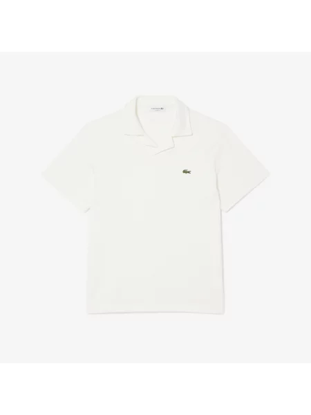 Lacoste Lniana Koszulka Polo Classic Fit biała