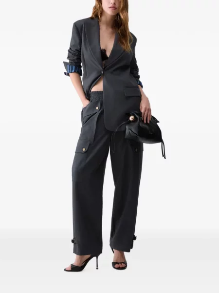 Pantaloni cargo Liu Jo de flanelă verde