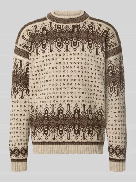 Sweter o kroju regular fit z czystej wełny model Albertville' Dale Of Norway beżowy