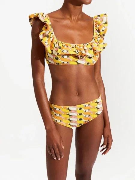 Bikini La Doublej z nadrukiem żółty