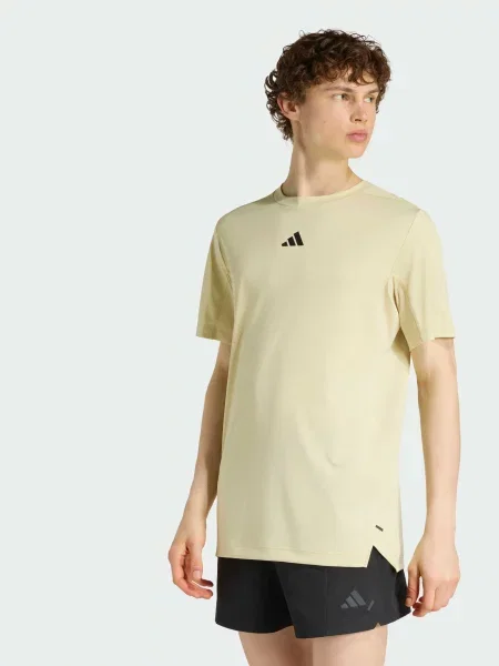 Спортивна футболка adidas перероблений бежевий