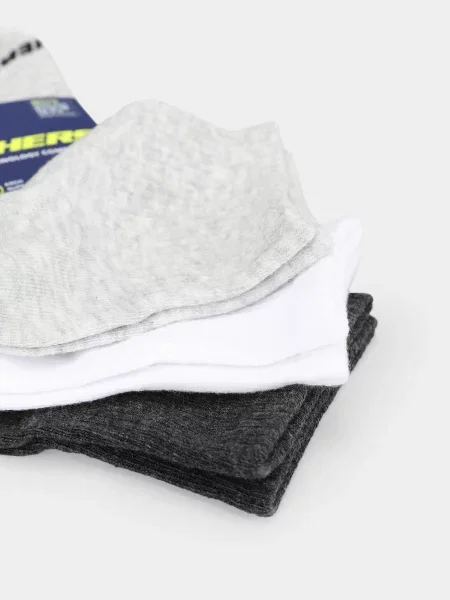 Skechers Набір шкарпеток Для хлопчиків Білий/сірий Бавовна/поліестер білі