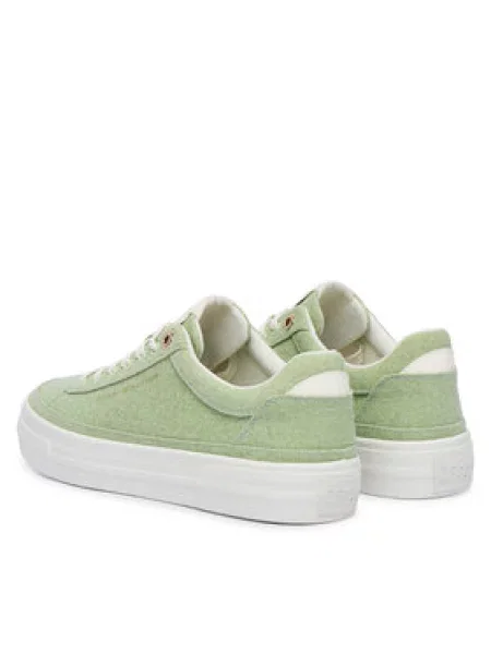 Tommy Hilfiger Superge Washed Canvas Platform Trainers zelena