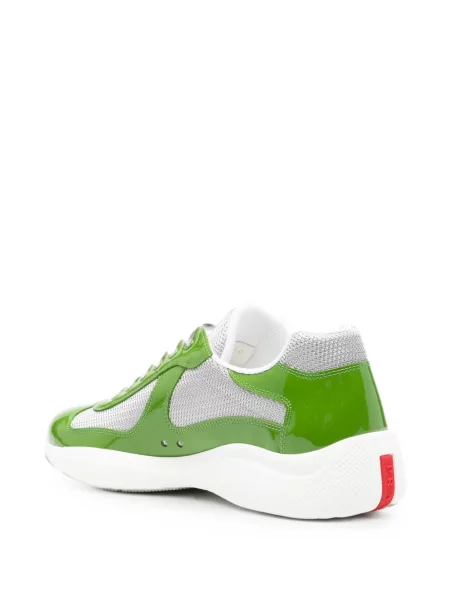 Sneakerși Prada din piele verde