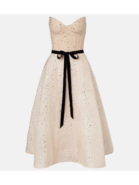 Obleka koktejl obleka Monique Lhuillier roza