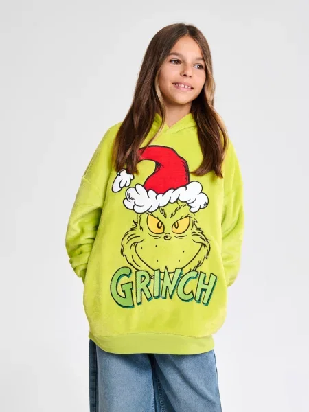 Sinsay Mikina s kapucí Grinch neonová