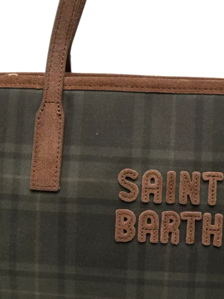 Καρό τσάντα shopper Mc2 Saint Barth με σχέδιο πράσινο