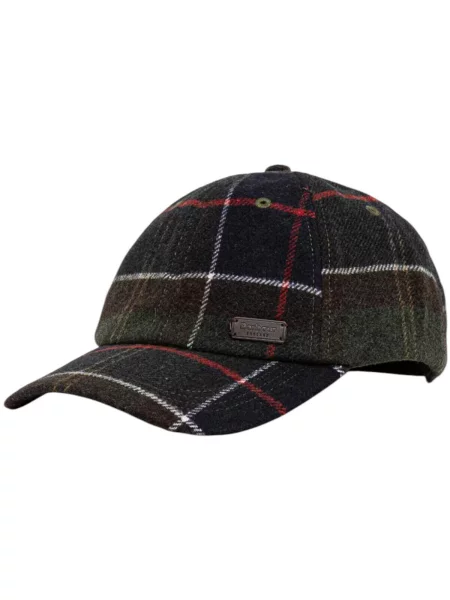 Kockás baseball sapka Barbour zöld