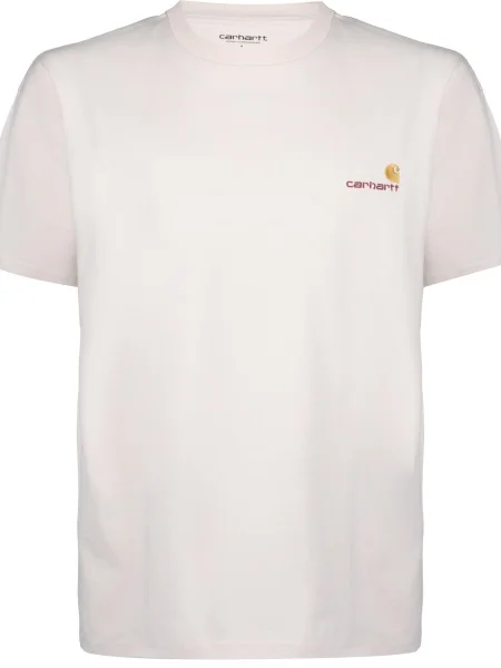 Carhartt WIP Tricou American Script nisipiu / natural alb
