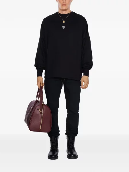 Tricou Place Of ëlms cu broderie lung negru