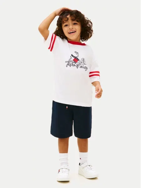 Tommy Hilfiger Komplet t-shirt i spodenki Wavy Flag Kolorowy