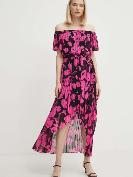 Joseph Ribkoff rochie maxi evazati roz