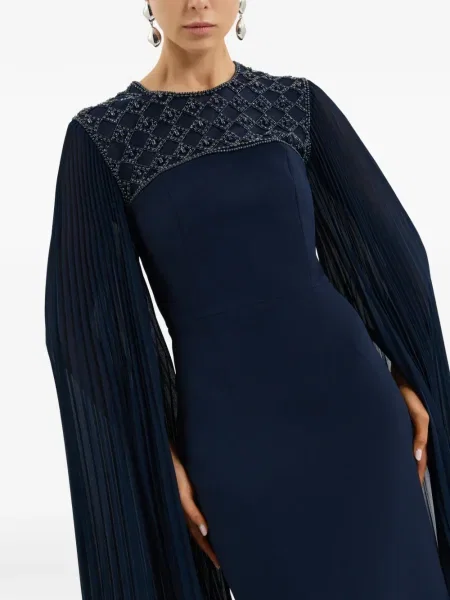 Rochie maxi Rebecca Vallance plisată de costum albastru
