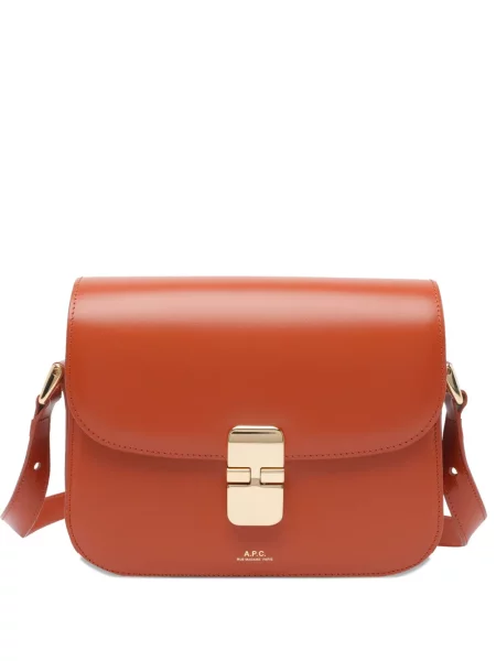 Geanta de piele A.p.c. din piele roșu
