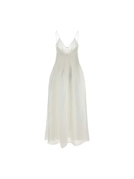 Lniana sukienka maxi Tory Burch biała