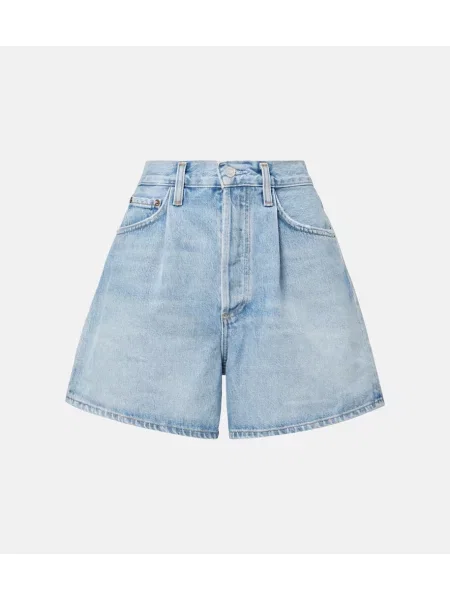 Szorty jeansowe Agolde z wysoką talią niebieskie