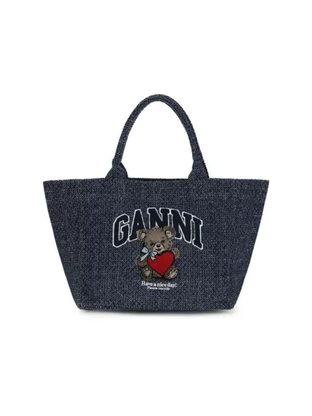 Shopperka Ganni niebieska