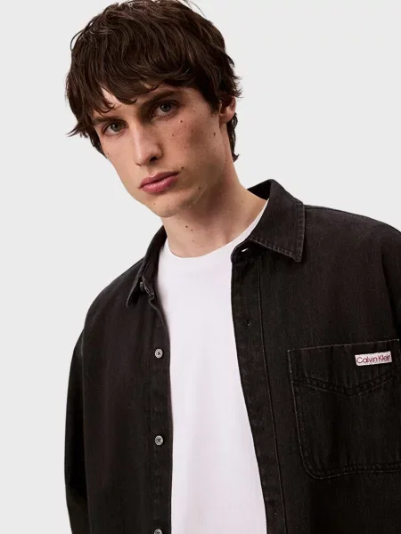 Класична сорочка Calvin Klein Jeans чорна