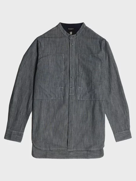 Вельветова смугаста сорочка G-star Raw з коміром стійкою