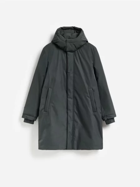 Geacă parka Reserved cu glugă verde