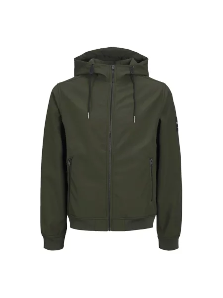 Kurtka softshell z zapinanymi na błyskawiczny Jack & Jones oliwkowa