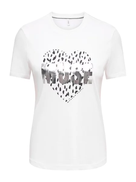 ONLY Tricou KITA negru / argintiu alb