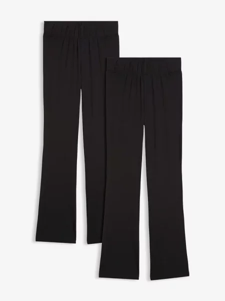 Legginsy z poszerzanymi nogawkami 2 pary czarne