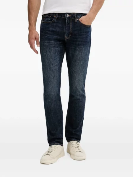 Blugi Armani Exchange cu broderie albastru