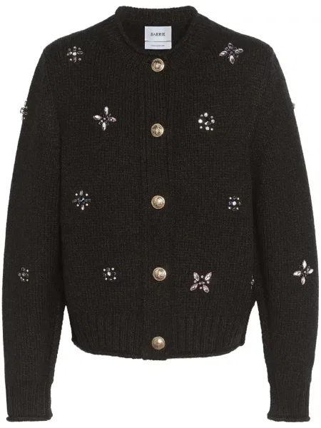 Cardigan Barrie cu broderie din cașmir negru
