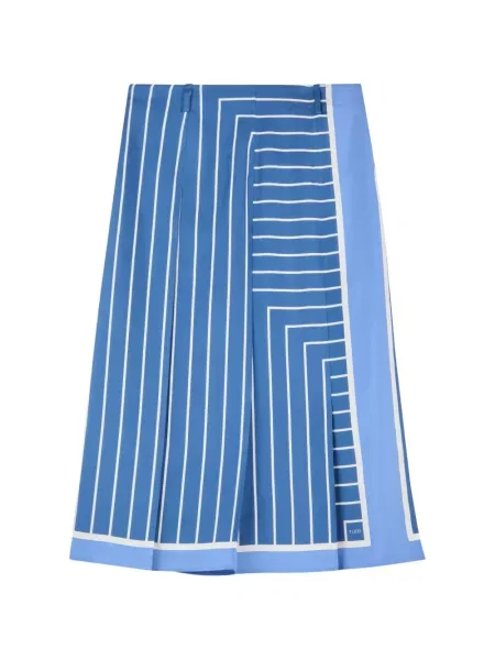 Fustă midi Tod's de mătase albastru