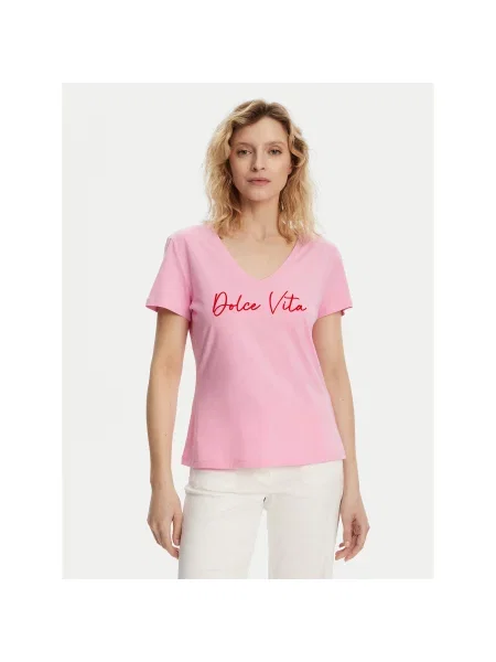 Morgan T-Shirt Regular Fit ροζ