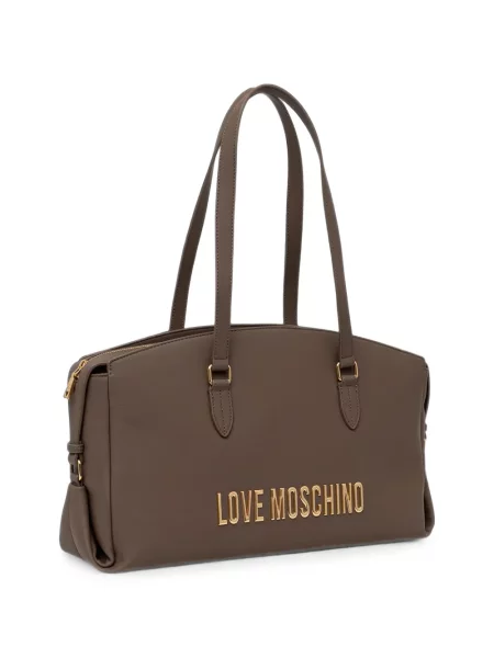 Shopper torbica Love Moschino s autogramom smeđa