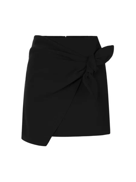 Lekka spódnica mini Elisabetta Franchi z kokardką z krepy czarna