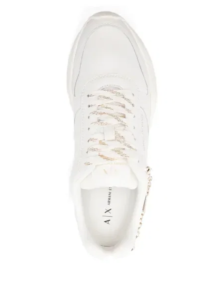 Sneakerși Armani Exchange din piele alb