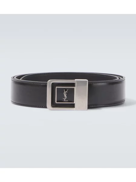 Cu centură curea Saint Laurent din piele negru