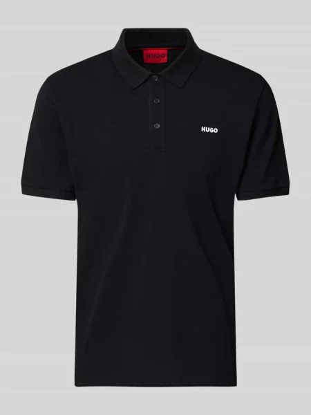 Koszulka polo z nadrukiem z logo model ‘Donos’ Hugo czarne