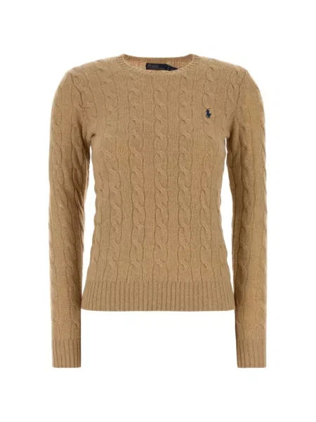 Pulover Polo Ralph Lauren cu broderie tricotate alergare maro