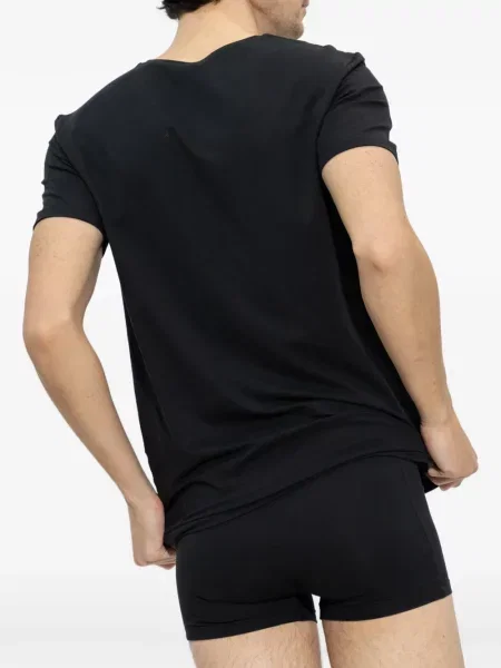Tricou Hanro cu decolteu în V negru