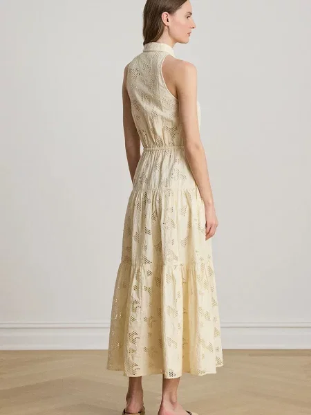 Lauren Ralph Lauren rochie tip cămașă din bej