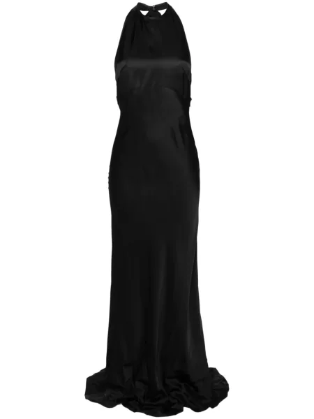 Rochie maxi N°21 din satin de costum negru