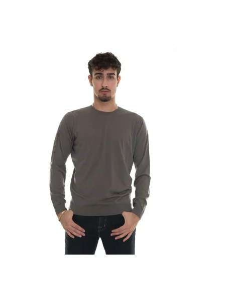 Sweter Hindustrie z wełny merino z okrągłym dekoltem szary