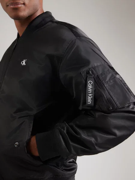 Calvin Klein Jeans Geacă de primăvară-toamnă negru