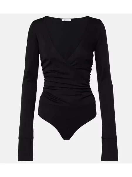 Body Max Mara de lână drapat negru