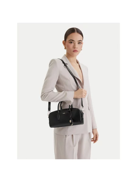 Geanta de piele Boss negru