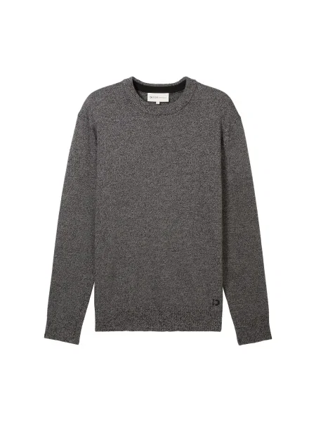 TOM TAILOR DENIM Pulover gri metalic negru