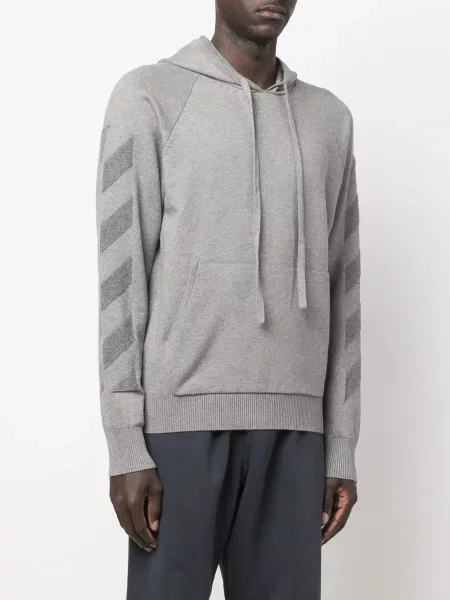 Pletená mikina s kapucí Off-white s autogramem